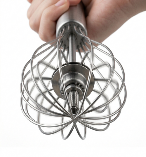 Alissak ouet Semi-Automatique Rotatif PARENCE (30 cm) | Batteur Manuel en Inox pour Œufs, Crèmes et Sauces | Ustensile de Cuisine Professionnel