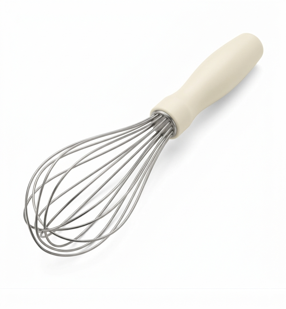 Alissak Fouet de Cuisine en Acier Inoxydable KitchenAid | Fouet Ballon Ergonomique | Couleur Blanc Amande