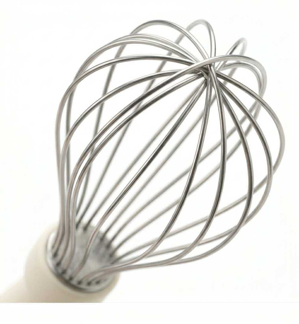 Alissak Fouet de Cuisine en Acier Inoxydable KitchenAid | Fouet Ballon Ergonomique | Couleur Blanc Amande